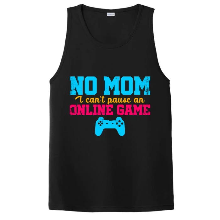 No Mom I Cant Pause An Online Game Video Game Player Nerd Gift Performance Tank