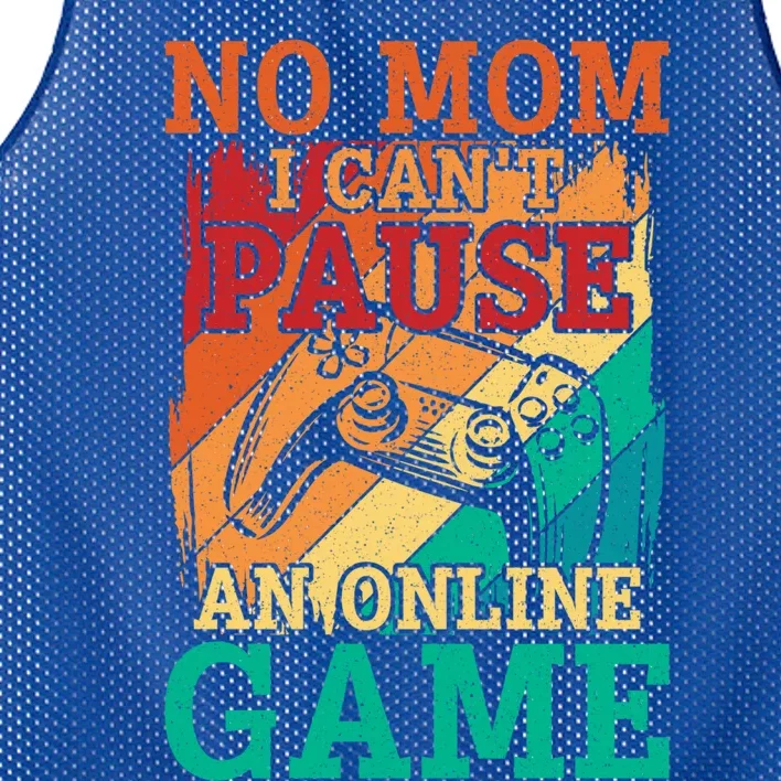 No Mom I Cant Pause Retro Online Video Gamer Game Gaming Cute Gift Mesh Reversible Basketball Jersey Tank