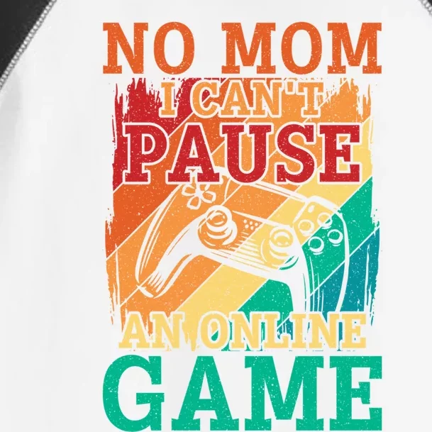 No Mom I Cant Pause Retro Online Video Gamer Game Gaming Cute Gift Toddler Fine Jersey T-Shirt