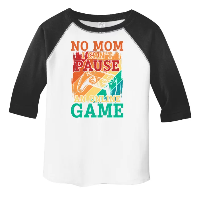 No Mom I Cant Pause Retro Online Video Gamer Game Gaming Cute Gift Toddler Fine Jersey T-Shirt