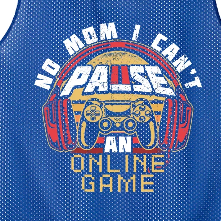 No Mom I Cant Pause An Online Game Gift For Online Gamer Gift Mesh Reversible Basketball Jersey Tank