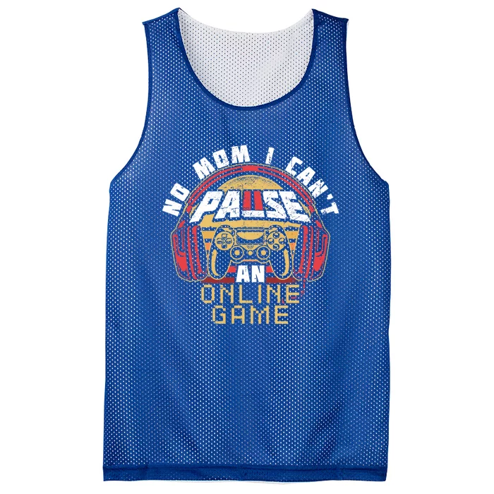 No Mom I Cant Pause An Online Game Gift For Online Gamer Gift Mesh Reversible Basketball Jersey Tank