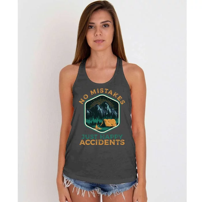 No Mistakes Just Happy Accidents Women's Knotted Racerback Tank