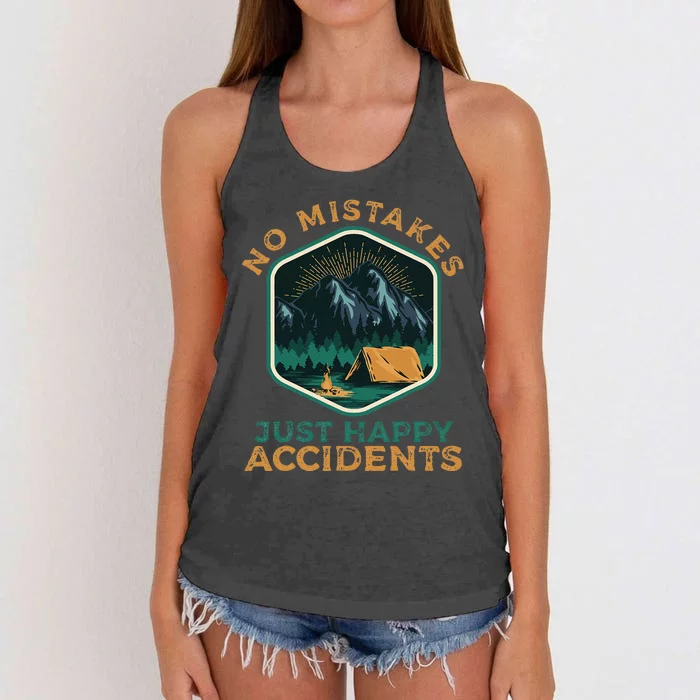 No Mistakes Just Happy Accidents Women's Knotted Racerback Tank