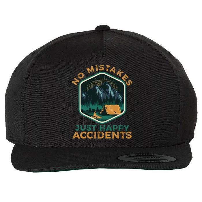 No Mistakes Just Happy Accidents Wool Snapback Cap