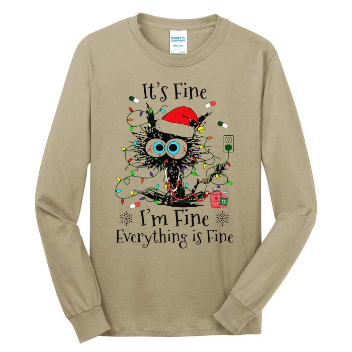 Nurse Medication Lights Santa Hats Present Christmas Holiday Tall Long Sleeve T-Shirt