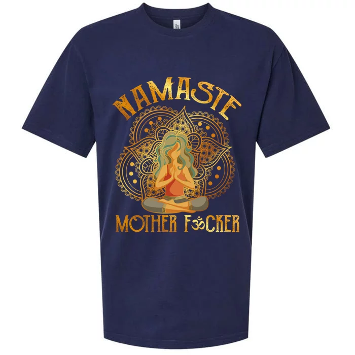 Namaste Motherfucker Meditating Yoga Gift Sueded Cloud Jersey T-Shirt