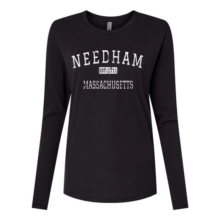 Needham Massachusetts Ma Vintage Womens Cotton Relaxed Long Sleeve T-Shirt