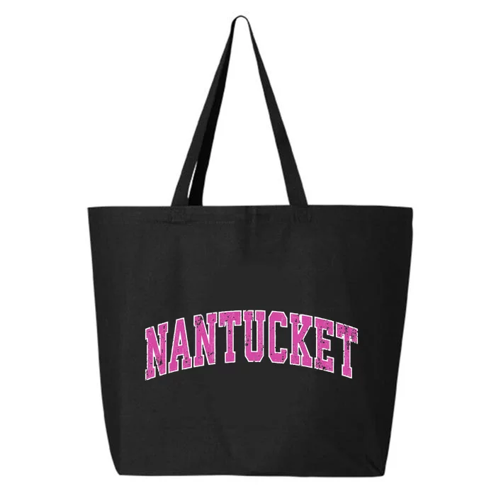 Nantucket Massachusetts MA Vintage Sports Design Pink Design Swea 25L Jumbo Tote