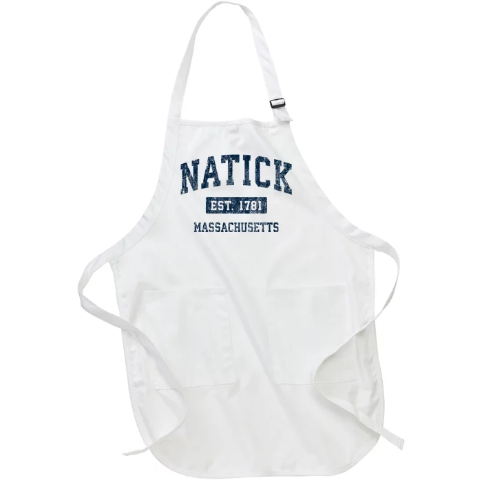 Natick Massachusetts Ma Vintage Sports Full-Length Apron With Pocket