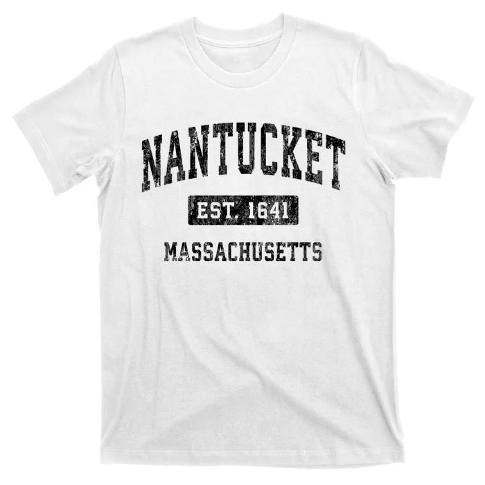 Nantucket Massachusetts Ma Vintage Established Sports Design T-Shirt