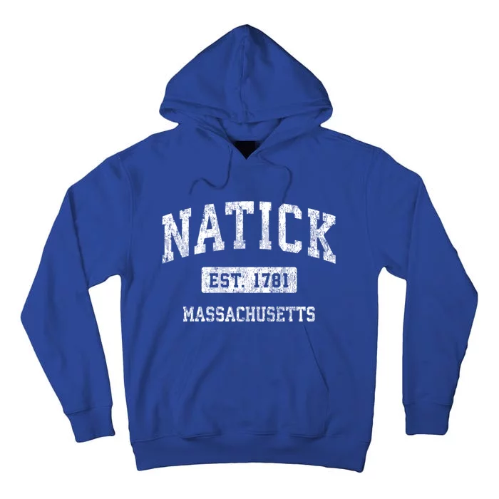 Natick Massachusetts Ma Vintage Established Sports Design Tall Hoodie