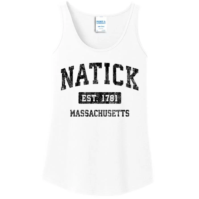 Natick Massachusetts Ma Vintage Established Sports Design Ladies Essential Tank