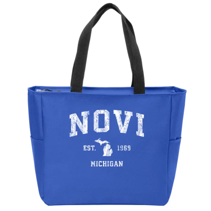 Novi Michigan Mi Vintage Athletic Sports Zip Tote Bag