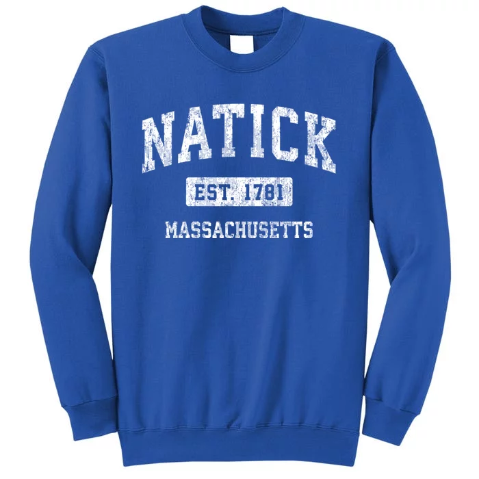 Natick Massachusetts Ma Vintage Established Sports Design Tall Sweatshirt