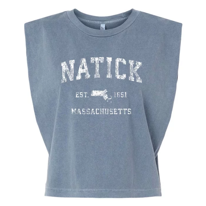 Natick Massachusetts Ma Vintage Athletic Sports Design Garment-Dyed Women's Muscle Tee