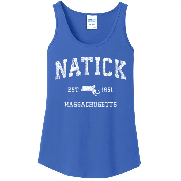 Natick Massachusetts Ma Vintage Athletic Sports Ladies Essential Tank