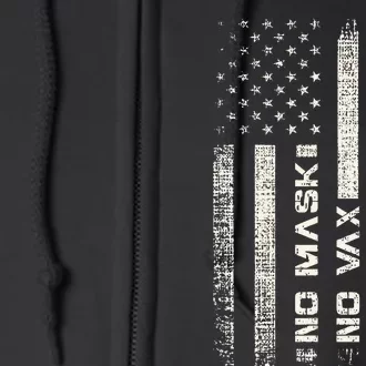 No Mask No Vax Apologies Anti Vaccine Usa Flag Full Zip Hoodie