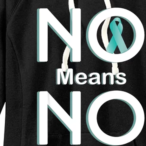 No Means No Sexual Assault Awareness Month Cute Gift Women's Fleece Hoodie