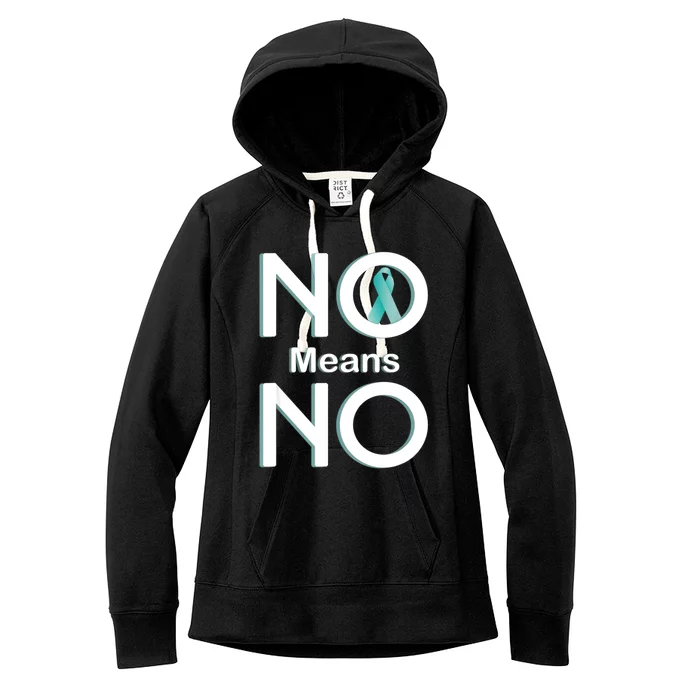 No Means No Sexual Assault Awareness Month Cute Gift Women's Fleece Hoodie