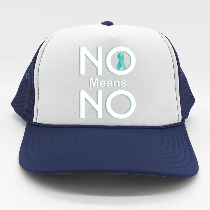 No Means No Sexual Assault Awareness Month Cute Gift Trucker Hat