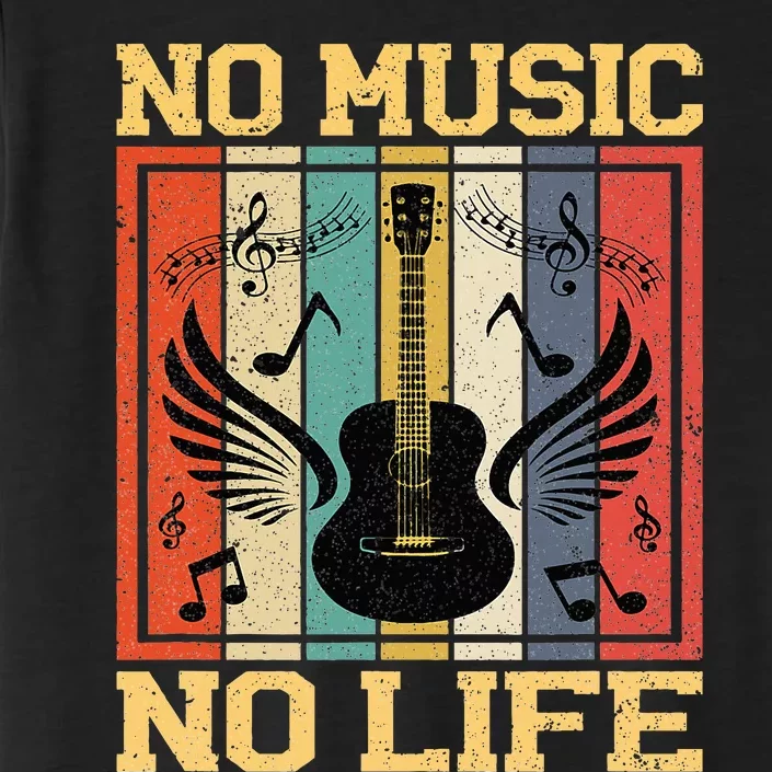 No Music No Life Musical Notes Musician ChromaSoft Performance T-Shirt