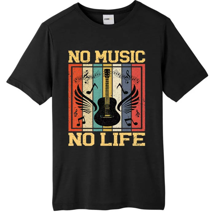 No Music No Life Musical Notes Musician ChromaSoft Performance T-Shirt