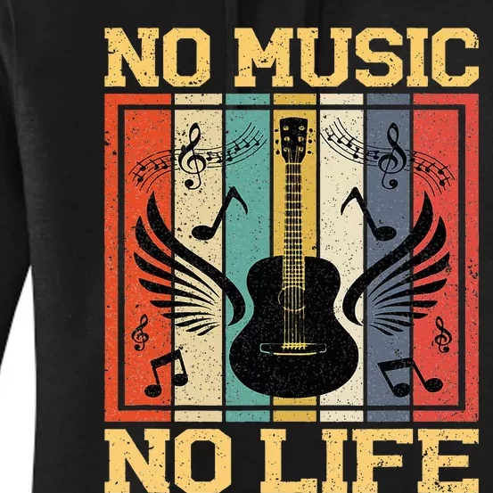 No Music No Life Musical Notes Musician Women's Pullover Hoodie