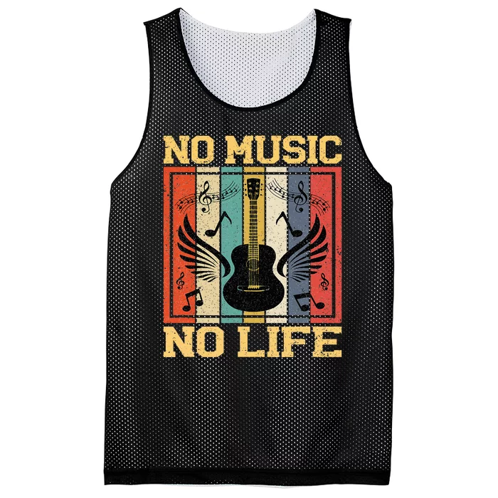 No Music No Life Musical Notes Musician Mesh Reversible Basketball Jersey Tank