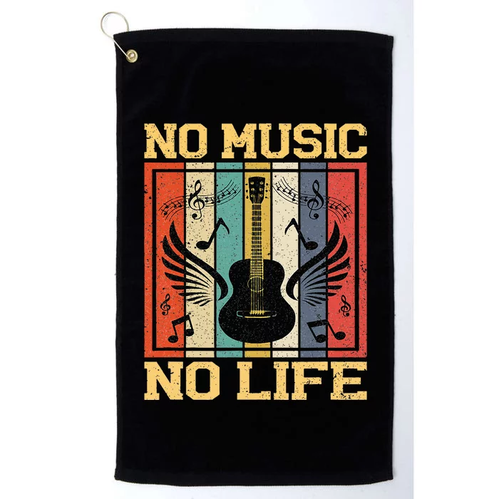 No Music No Life Musical Notes Musician Platinum Collection Golf Towel