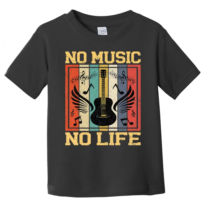 No Music No Life Musical Notes Musician Toddler T-Shirt