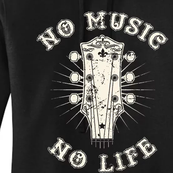 No Music No Life Music Lover Rhythm And Passion Retro Women's Pullover Hoodie