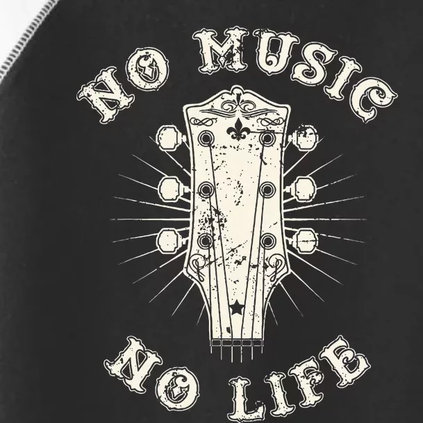 No Music No Life Music Lover Rhythm And Passion Retro Toddler Fine Jersey T-Shirt