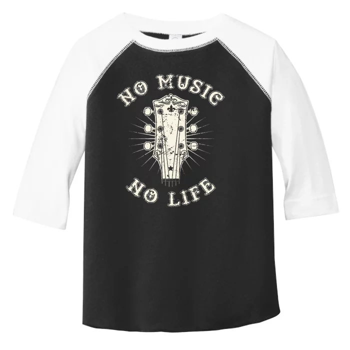 No Music No Life Music Lover Rhythm And Passion Retro Toddler Fine Jersey T-Shirt