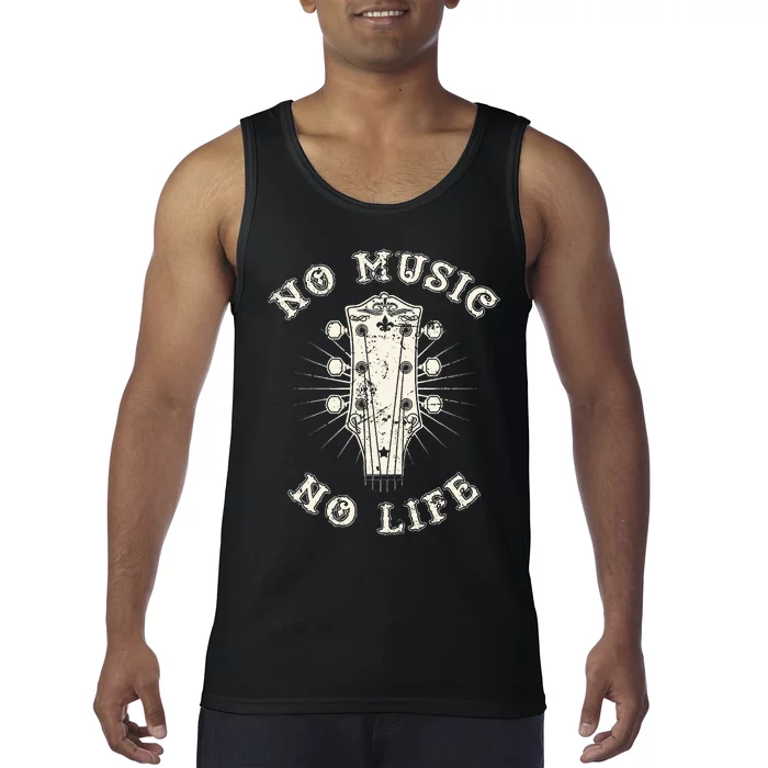 No Music No Life Music Lover Rhythm And Passion Retro Tank Top