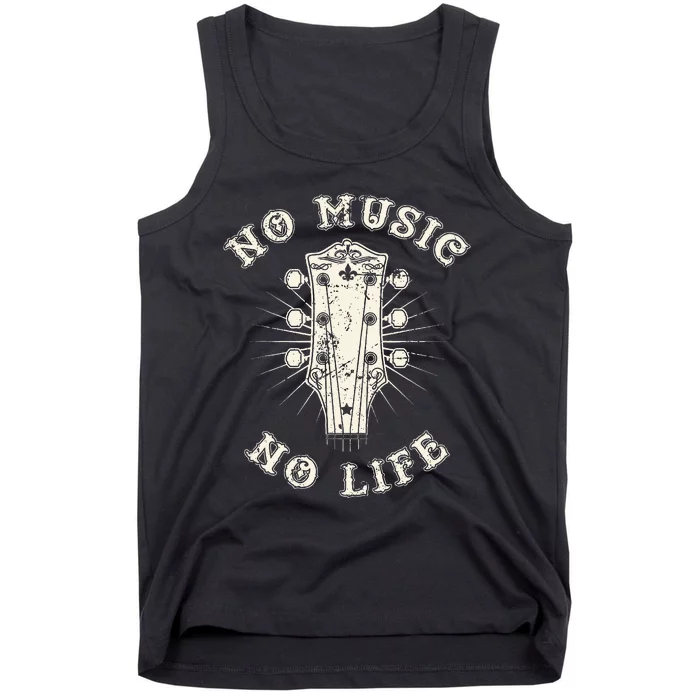 No Music No Life Music Lover Rhythm And Passion Retro Tank Top