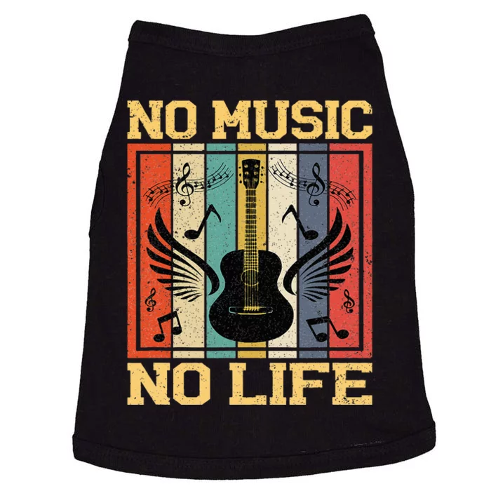 No Music No Life Musical Notes Musician Doggie Tank