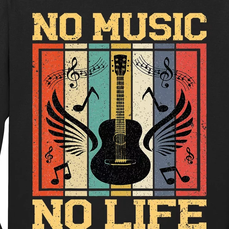 No Music No Life Musical Notes Musician Tall Long Sleeve T-Shirt