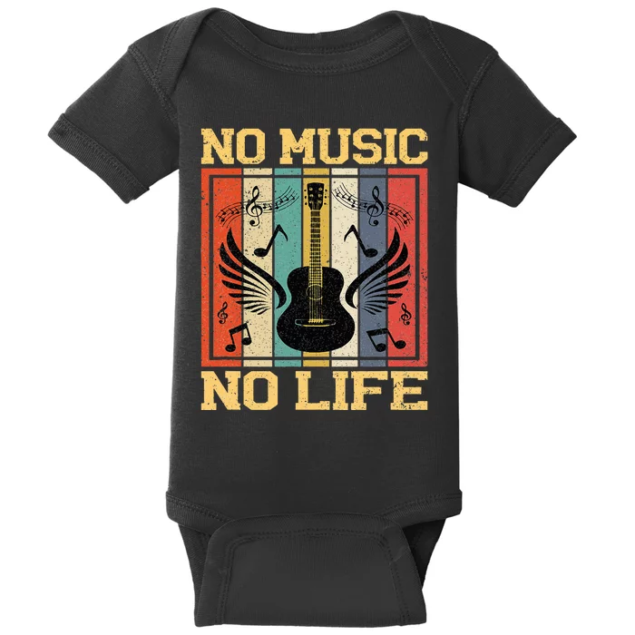 No Music No Life Musical Notes Musician Baby Bodysuit