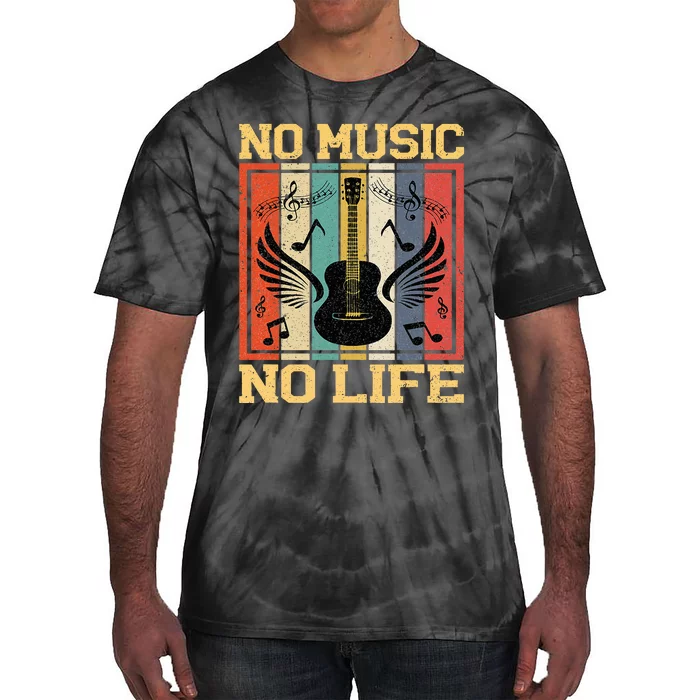 No Music No Life Musical Notes Musician Tie-Dye T-Shirt