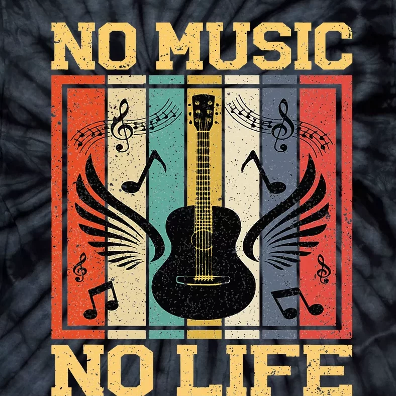 No Music No Life Musical Notes Musician Tie-Dye T-Shirt