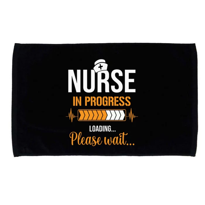 Nurse Merch Nurse In Progress Funny Nursing Gift Microfiber Hand Towel