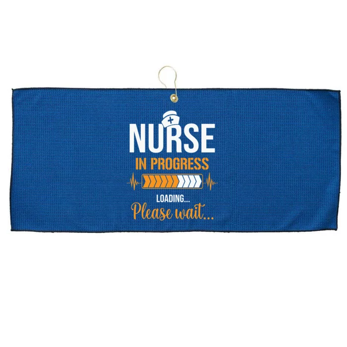 Nurse Merch Nurse In Progress Funny Nursing Gift Large Microfiber Waffle Golf Towel