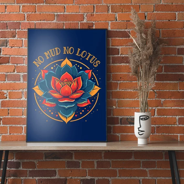 No Mud No Lotus Vintage Tattoo Poster