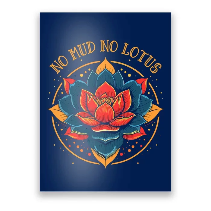 No Mud No Lotus Vintage Tattoo Poster