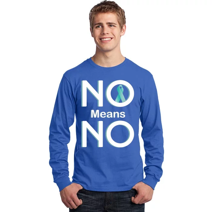 No Means No Sexual Assault Awareness Month Cute Gift Tall Long Sleeve T-Shirt