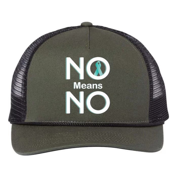 No Means No Sexual Assault Awareness Month Cute Gift Retro Rope Trucker Hat Cap