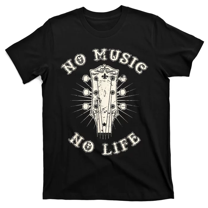 No Music No Life Music Lover Rhythm And Passion Retro T-Shirt