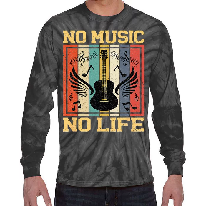 No Music No Life Musical Notes Musician Tie-Dye Long Sleeve Shirt