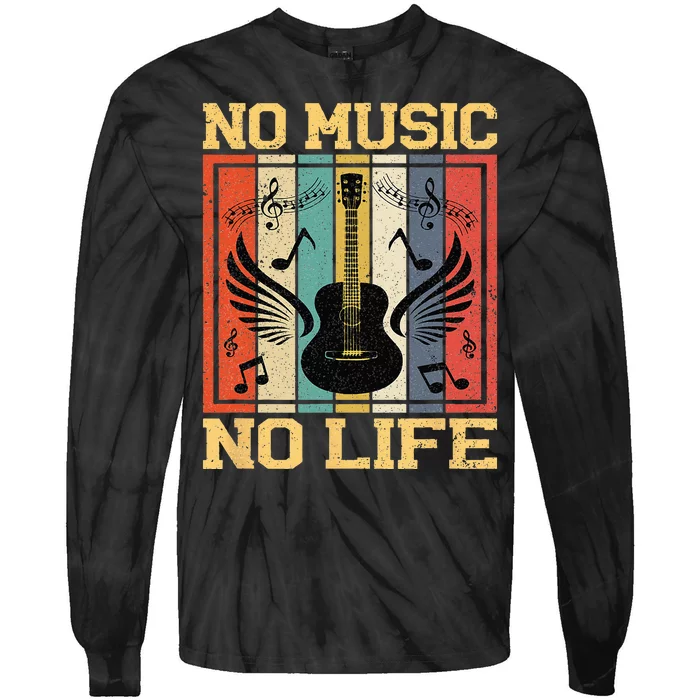 No Music No Life Musical Notes Musician Tie-Dye Long Sleeve Shirt